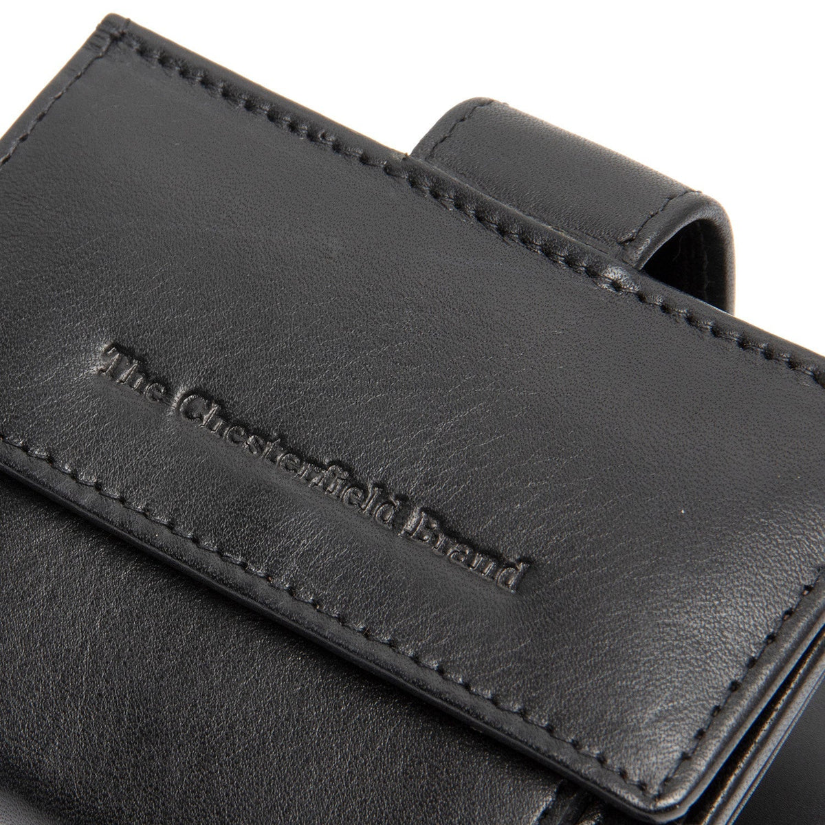 Solid Antique Brass Hardware &amp; Heavy-Duty Dual Zipper Detail on Lesina Full-Grain Leather Card Holder 女士