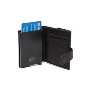 
Classic 100% Full-Grain Leather Card Holder - 展现加固真皮背带与承重走线的背部视角