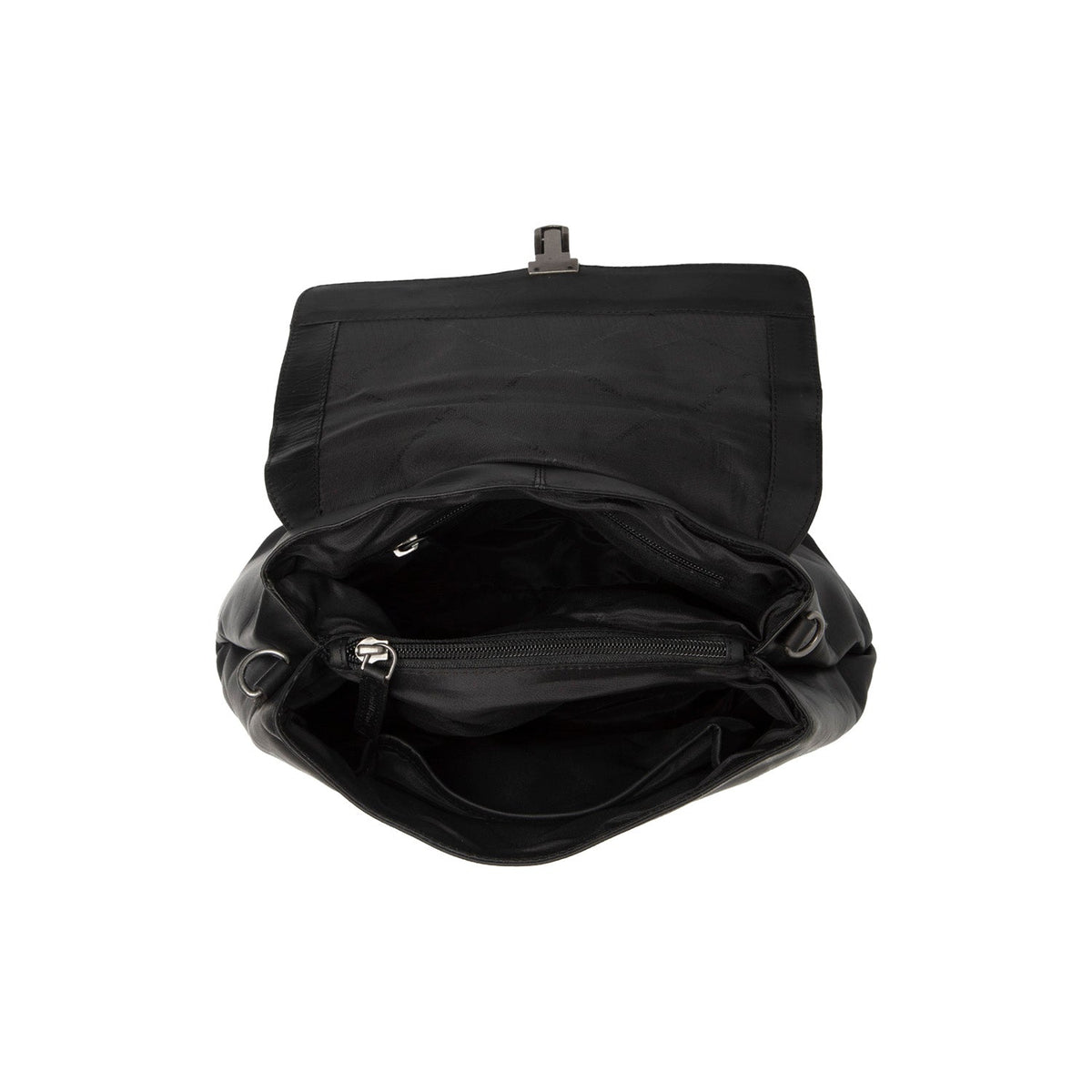 Close-Up Detail of Classic Collar &amp; Heavy-Duty Zipper Hardware on Angera Full-Grain Leather Handbag 女士