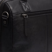 Tailored Rib Cuffs &amp; Hem Craftsmanship Construction Detail on Langton Full-Grain Leather Handbag 女士