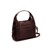 Tailored Rib Cuffs &amp; Hem Craftsmanship Construction Detail on Lunera Full-Grain Leather Handbag 女士