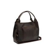 Styled Fit Perspective of Tenara Full-Grain Leather Handbag 女士 on Model - Natural Daylight Drape
