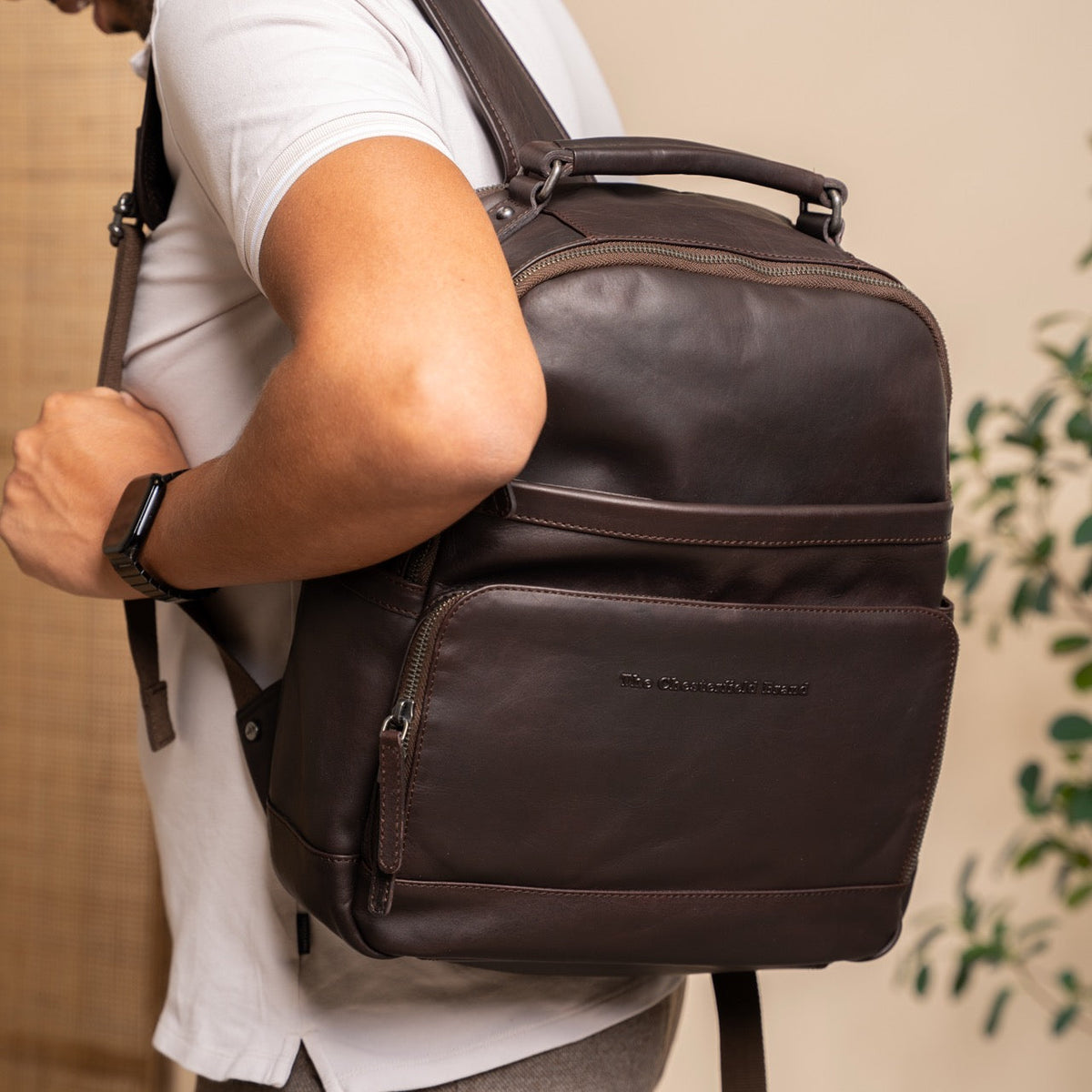 Austin Full-Grain Leather Laptop Backpack 女士 – alternate product view 2