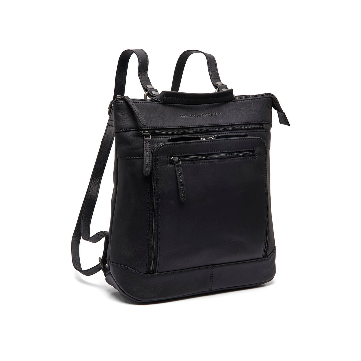 Caldero Full-Grain Leather Laptop Backpack 女士 in Classic 100% Full-Grain Leather - Full Exterior Front Profile View | Buy Online