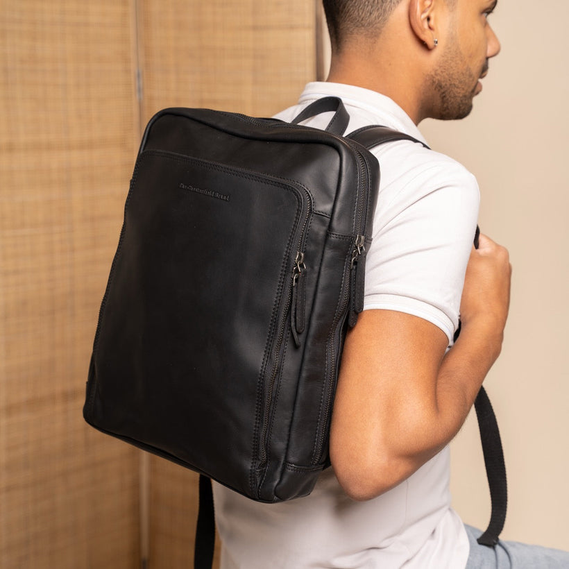 Jasper Full-Grain Leather Laptop Backpack 女士