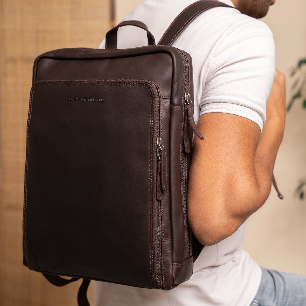 Jasper Full-Grain Leather Laptop Backpack 女士 – alternate product view 2