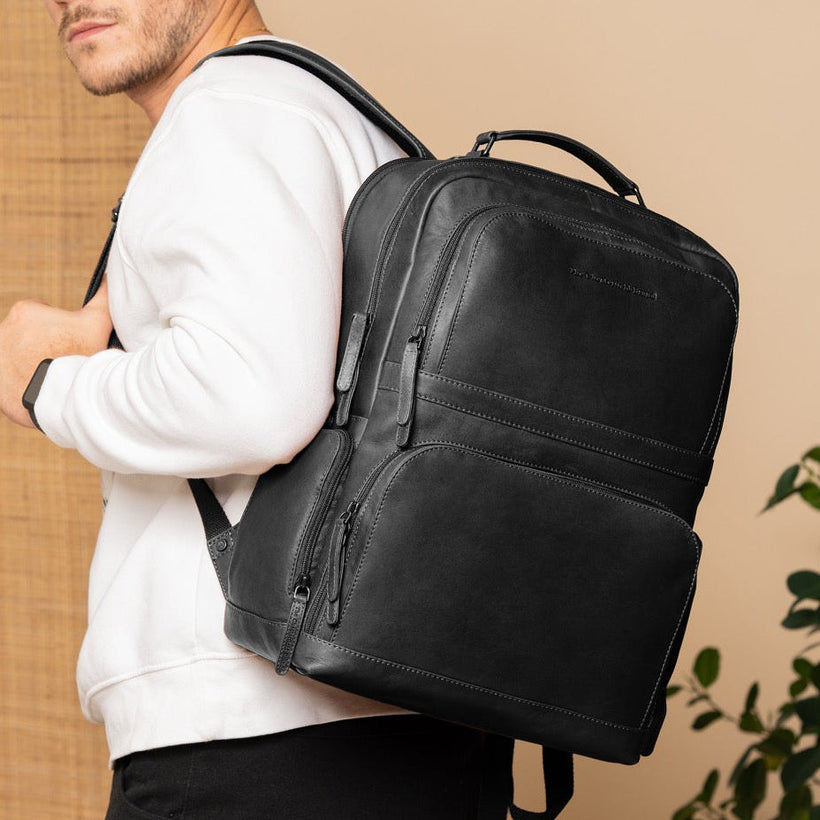 Lennox Full-Grain Leather Laptop Backpack 女士