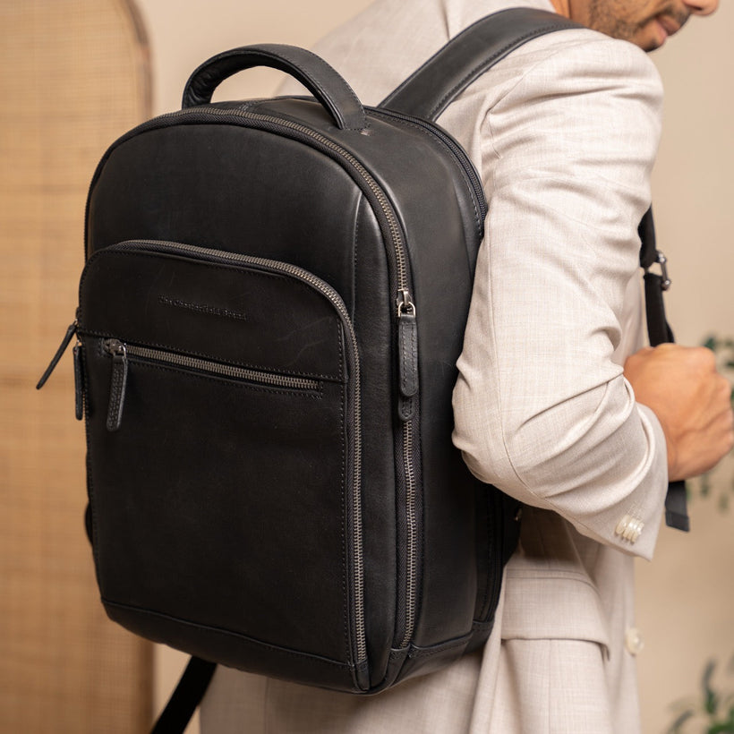 Maggiore Full-Grain Leather Laptop Backpack 男士