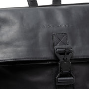 Solid Antique Brass Hardware &amp; Heavy-Duty Dual Zipper Detail on Trondheim Full-Grain Leather Laptop Backpack 女士