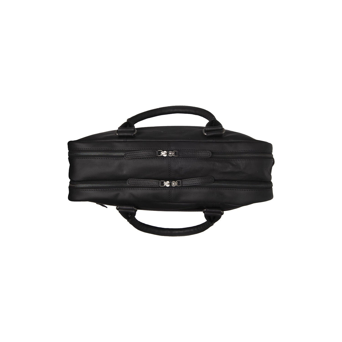 Solid Antique Brass Hardware &amp; Heavy-Duty Dual Zipper Detail on Boston Full-Grain Leather Laptop Bag 男士