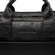 
Solid Antique Brass Hardware & Heavy-Duty Dual Zipper Detail on Frazer 真皮公文电脑包