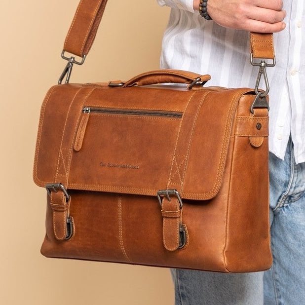 Imperia Full-Grain Leather Laptop Bag 男士