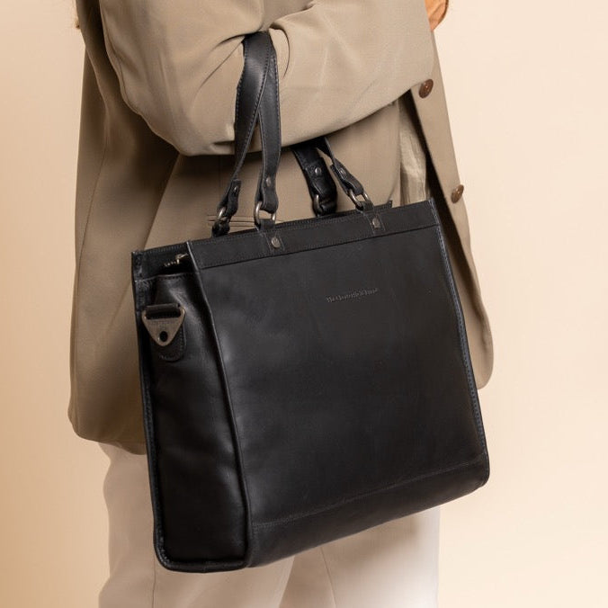 Manly Full-Grain Leather Laptop Bag 女士