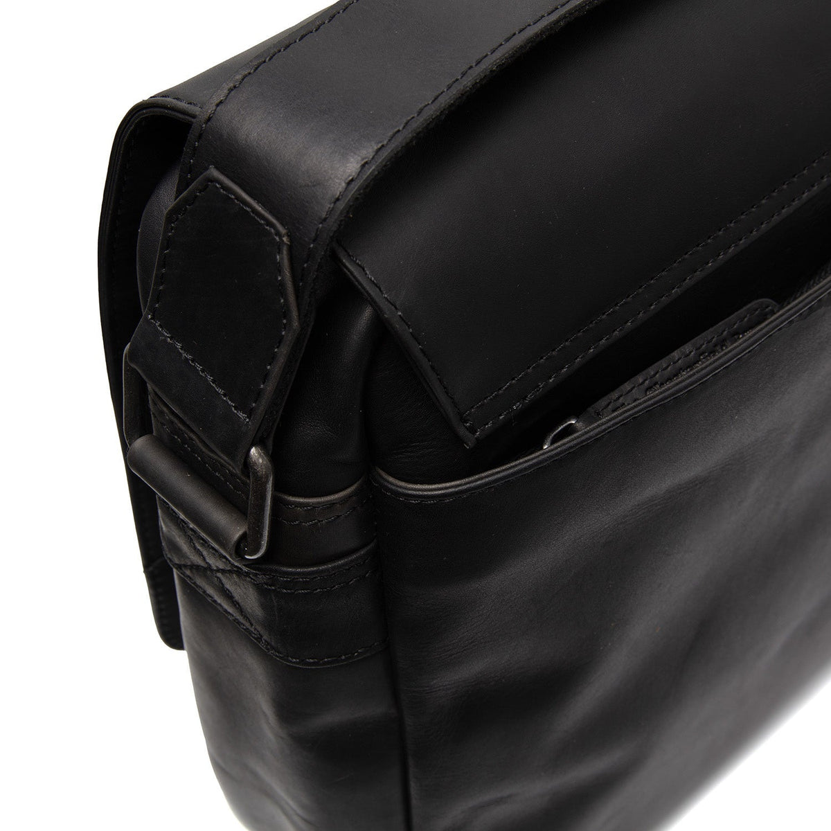 Solid Antique Brass Hardware &amp; Heavy-Duty Dual Zipper Detail on Richard Full-Grain Leather Laptop Bag 男士