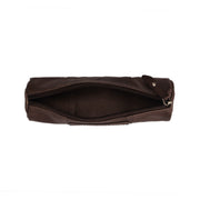Tailored Rib Cuffs &amp; Hem Craftsmanship Construction Detail on Leather Pencil Case Lea 女士
