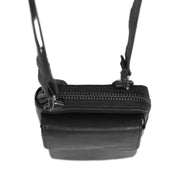 Styled Fit Perspective of Malaga Full-Grain Leather Phone Bag 女士 on Model - Natural Daylight Drape
