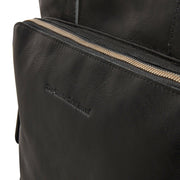 Solid Antique Brass Hardware &amp; Heavy-Duty Dual Zipper Detail on Alicante Full-Grain Leather Shopper 女士