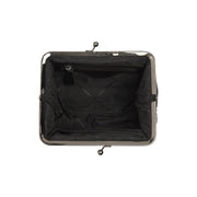 Solid Antique Brass Hardware &amp; Heavy-Duty Dual Zipper Detail on Andrade Full-Grain Leather Shoulder Bag 女士