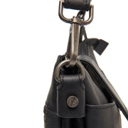 Calora Full-Grain Leather Shoulder Bag 女士 - Structured Side Profile Showing Gusset Depth &amp; Expansion Capacity