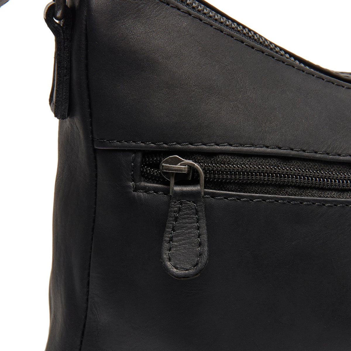 Tivra Full-Grain Leather Shoulder Bag 女士 - Structured Side Profile Showing Gusset Depth &amp; Expansion Capacity