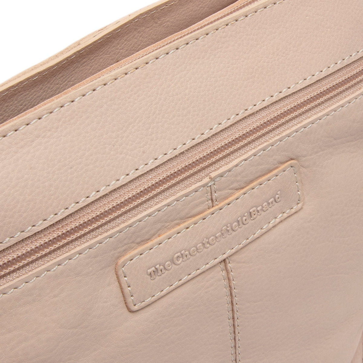 Solid Antique Brass Hardware & Heavy-Duty Dual Zipper Detail on Zarita Full-Grain Leather Shoulder Bag