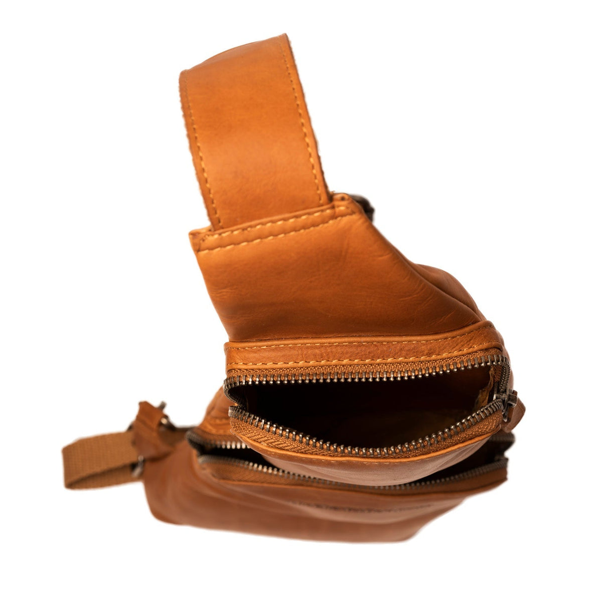 Cognac Leather Sling Bag Logan 女士, detail view 4