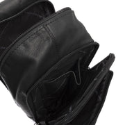 Leather Sling Bag Riga 女士 - Structured Side Profile Showing Gusset Depth &amp; Expansion Capacity