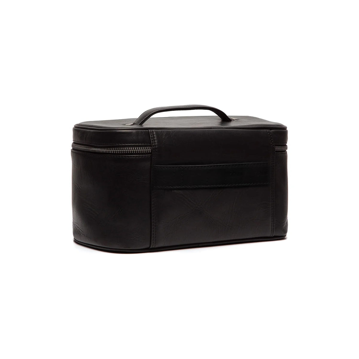 Tailored Rib Cuffs &amp; Hem Craftsmanship Construction Detail on Limone Full-Grain Leather Toiletry Bag 女士