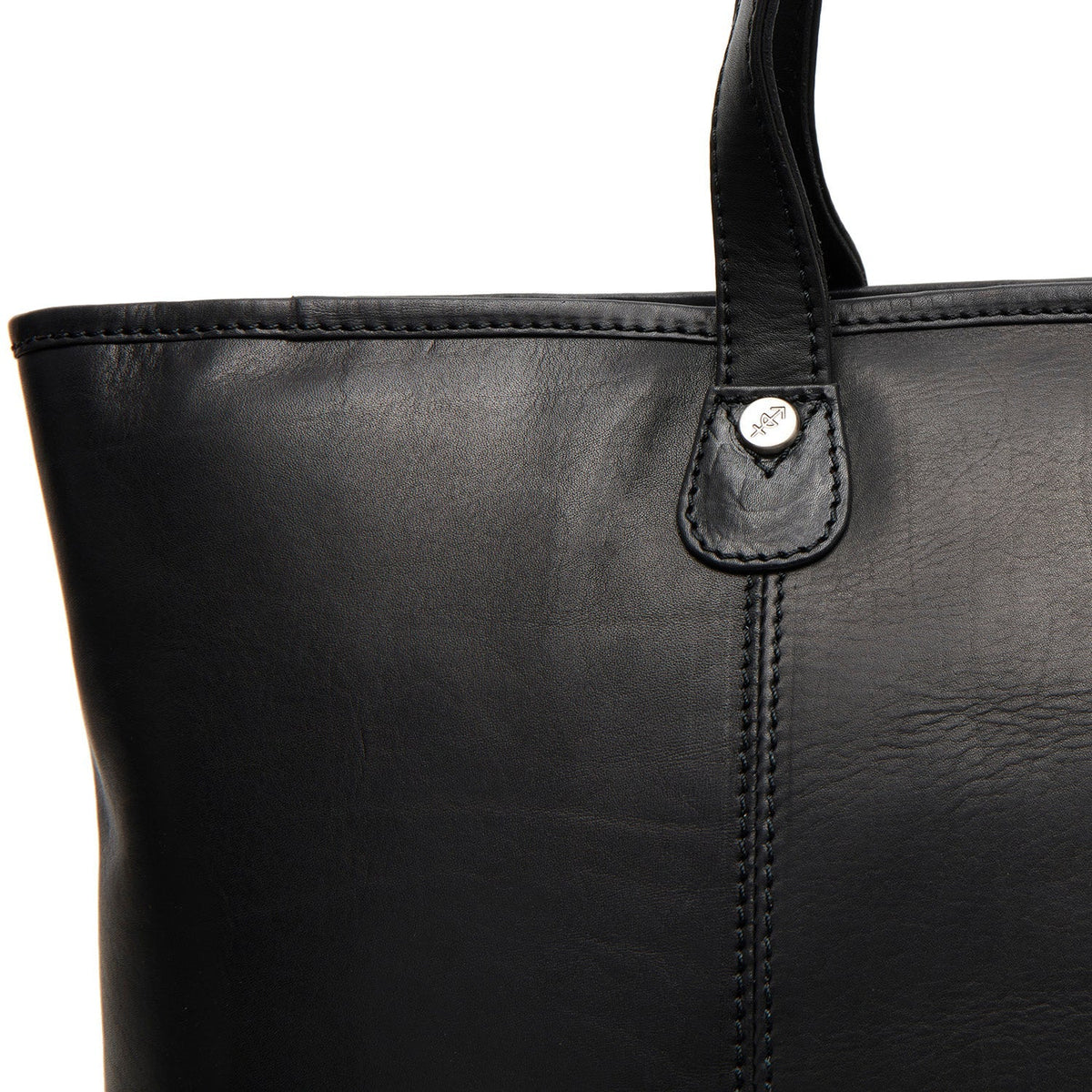 Solid Antique Brass Hardware &amp; Heavy-Duty Dual Zipper Detail on Ferrera Full-Grain Leather Tote Bag 女士