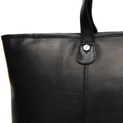 Solid Antique Brass Hardware &amp; Heavy-Duty Dual Zipper Detail on Ferrera Full-Grain Leather Tote Bag 女士