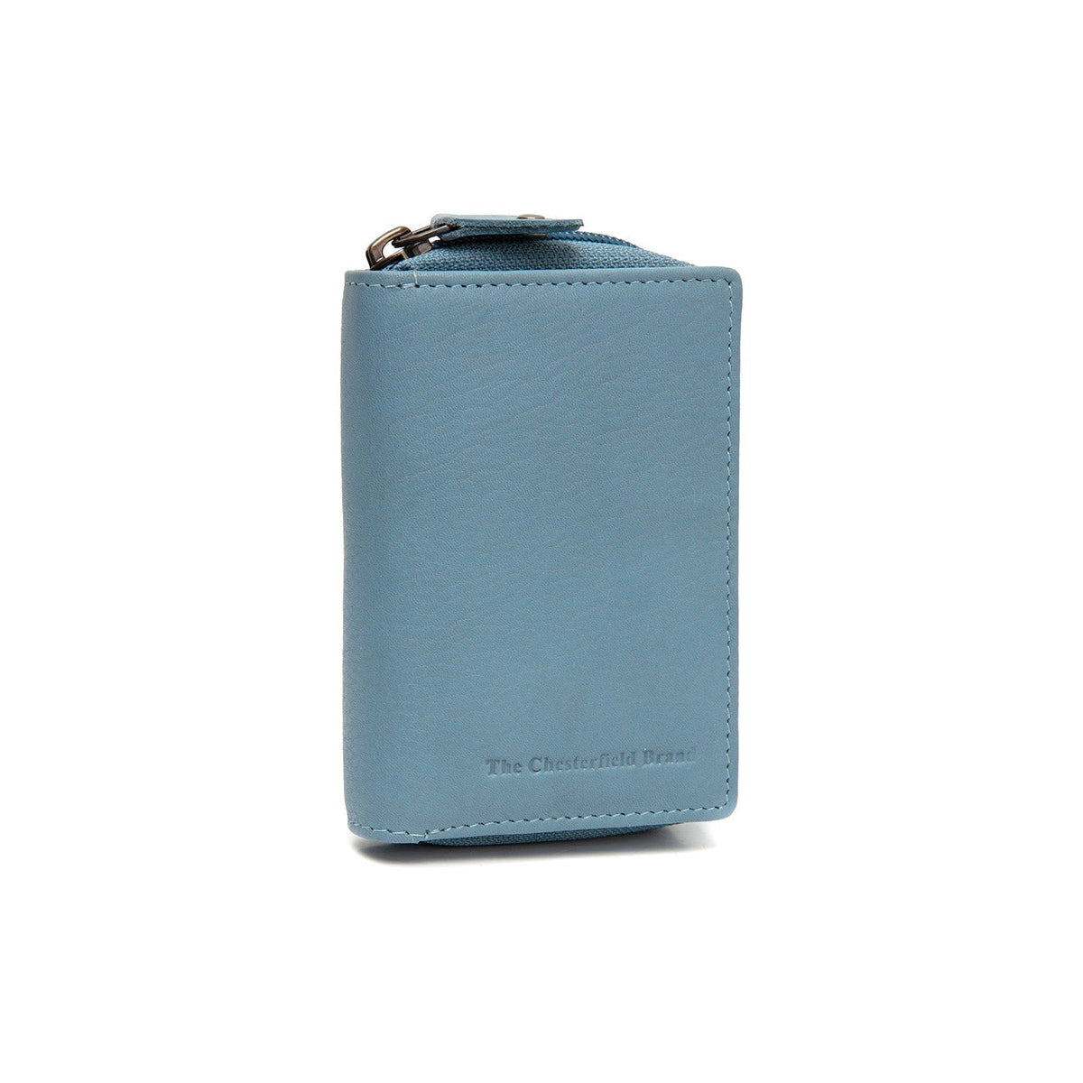 
Sky Blue Leather Wallet Floren, front view