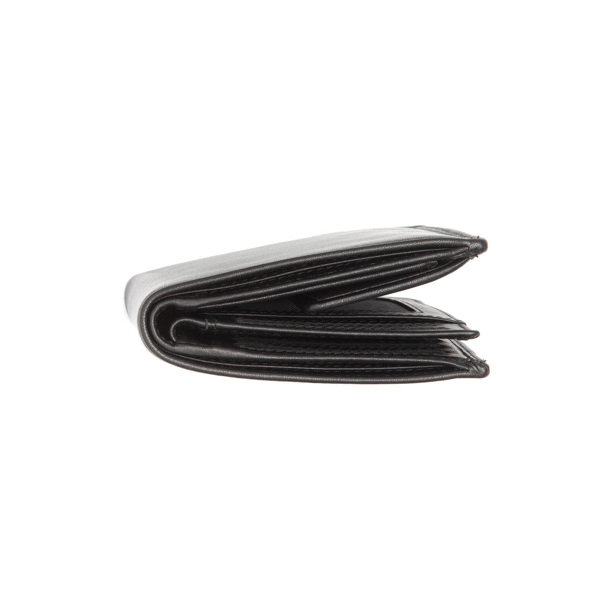 Hanson Full-Grain Leather Wallet 男士 - Structured Side Profile Showing Gusset Depth &amp; Expansion Capacity
