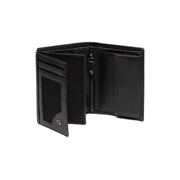 Solid Antique Brass Hardware &amp; Heavy-Duty Dual Zipper Detail on Leroy Full-Grain Leather Wallet 男士