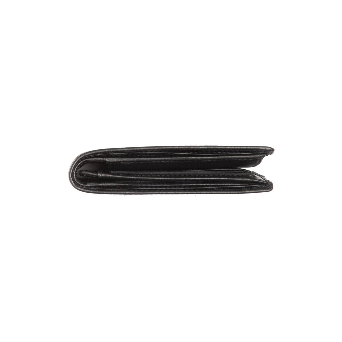 Lynnwood Full-Grain Leather Wallet 男士 - Structured Side Profile Showing Gusset Depth &amp; Expansion Capacity