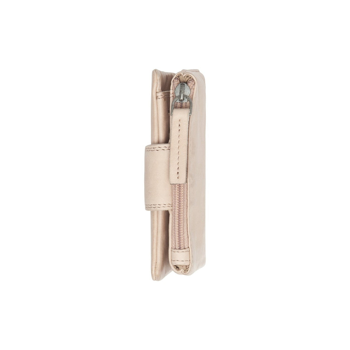 Mavona Full-Grain Leather Wallet 女士 - Structured Side Profile Showing Gusset Depth &amp; Expansion Capacity
