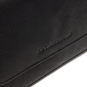 Solid Antique Brass Hardware &amp; Heavy-Duty Dual Zipper Detail on Rhodos Full-Grain Leather Wallet 女士
