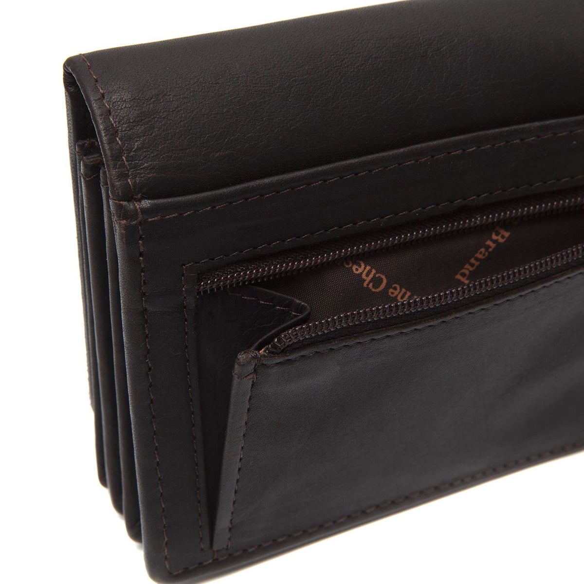 
Solid Antique Brass Hardware & Heavy-Duty Dual Zipper Detail on Salzburg 头层真皮皮夹钱包