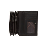 
Classic 100% Full-Grain leather Wallet - 展现加固真皮背带与承重走线的背部视角