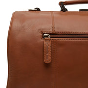 Texel Full-Grain Leather Weekender Bag 女士 - Structured Side Profile Showing Gusset Depth &amp; Expansion Capacity