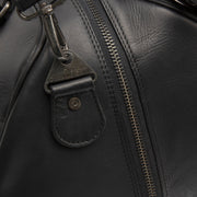 Volenza Full-Grain Leather Weekender Bag 女士 - Structured Side Profile Showing Gusset Depth &amp; Expansion Capacity