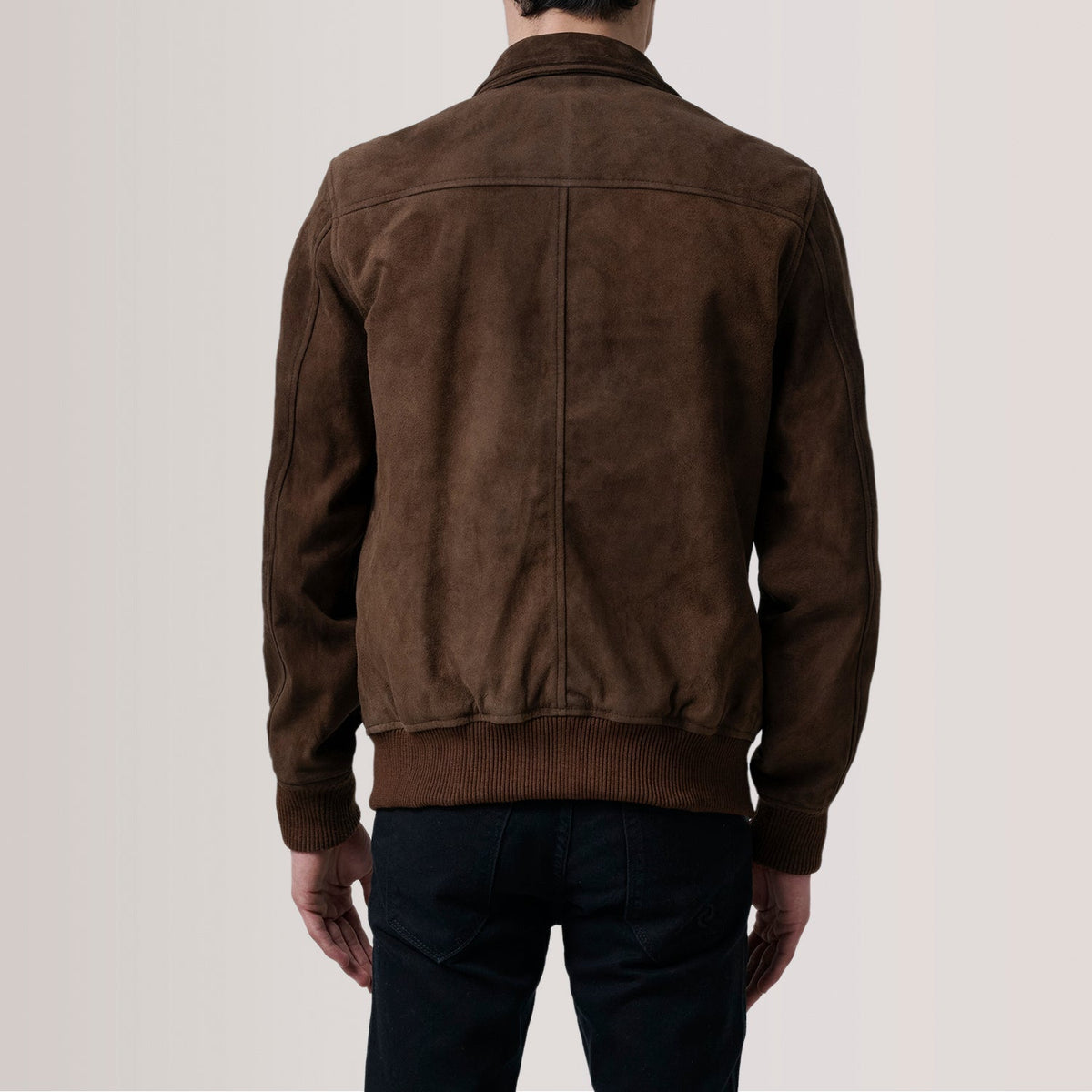 Lester 棕色 Suede 真皮飞行员夹克 男士 – alternate product view 5
