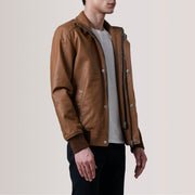 Lester 棕色 Suede 真皮飞行员夹克 男士 – alternate product view 3