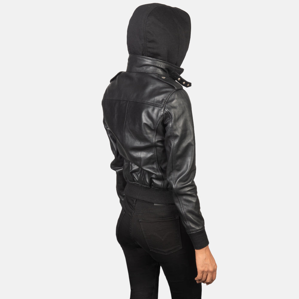 
Roslyn Hooded 真皮飞行员夹克 女士 – alternate product view 5