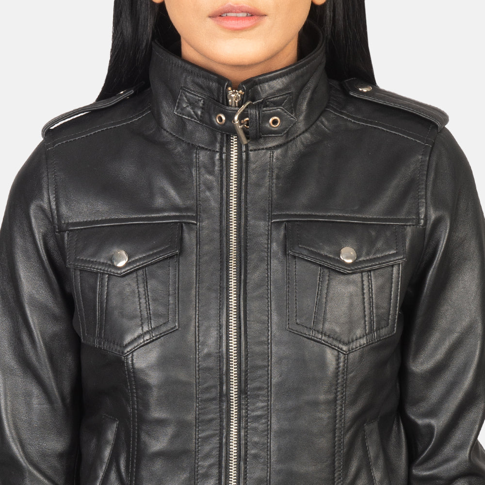 
Roslyn Hooded 真皮飞行员夹克 女士 – alternate product view 6