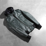 
Roslyn Hooded 真皮飞行员夹克 女士 – alternate product view 7