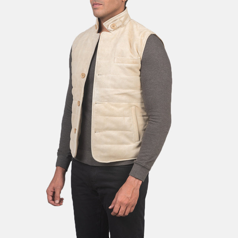 Tony Off-White Suede Vest 男士