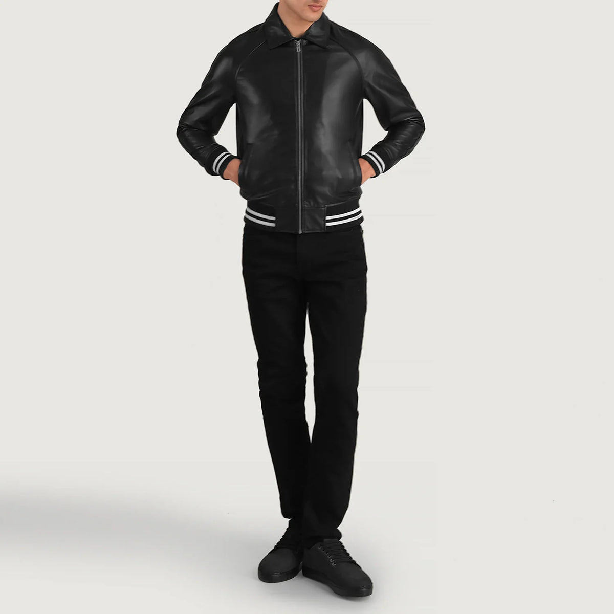 Walton Varsity 真皮夹克 男士 – alternate product view 3