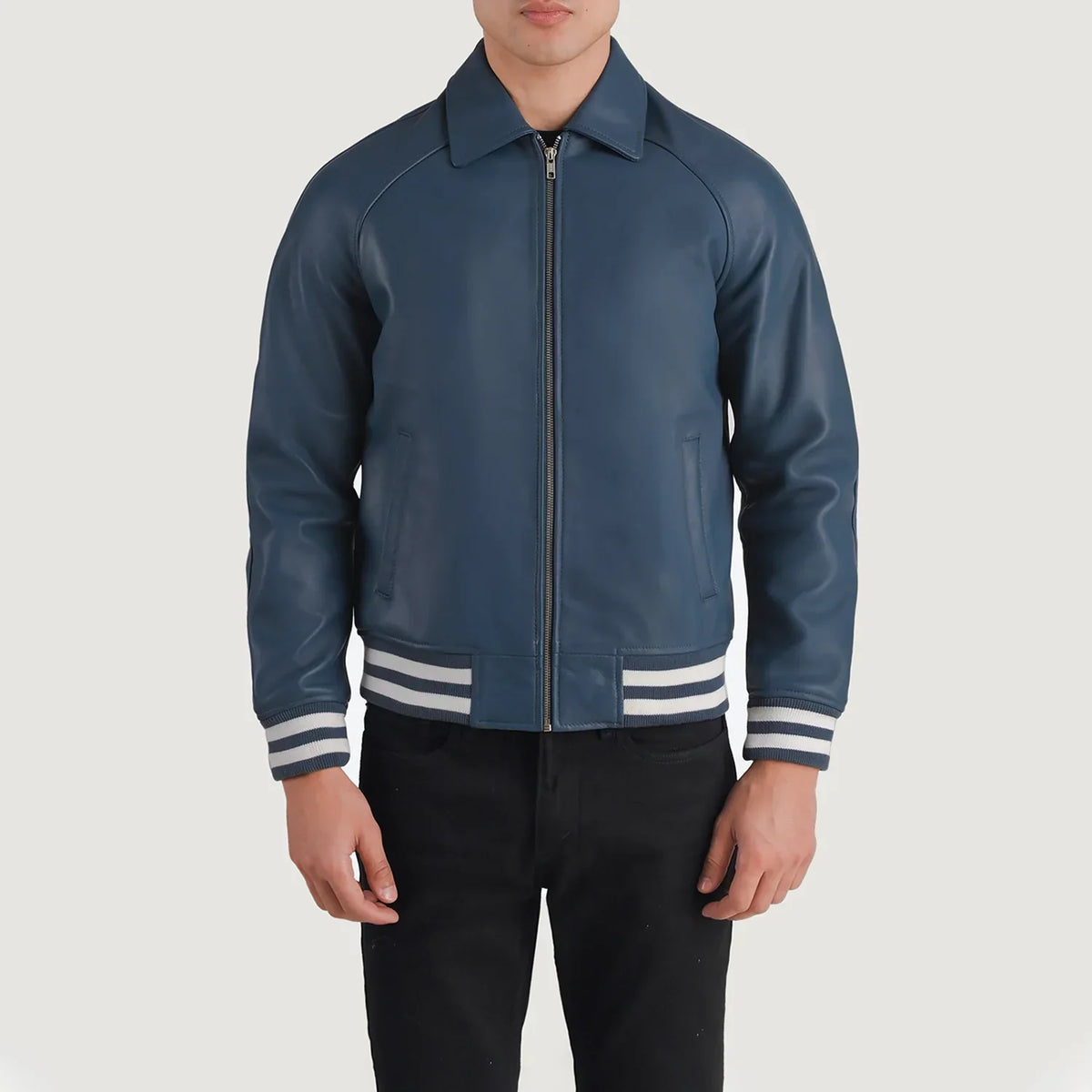 Walton Varsity 真皮夹克 男士 – alternate product view 1