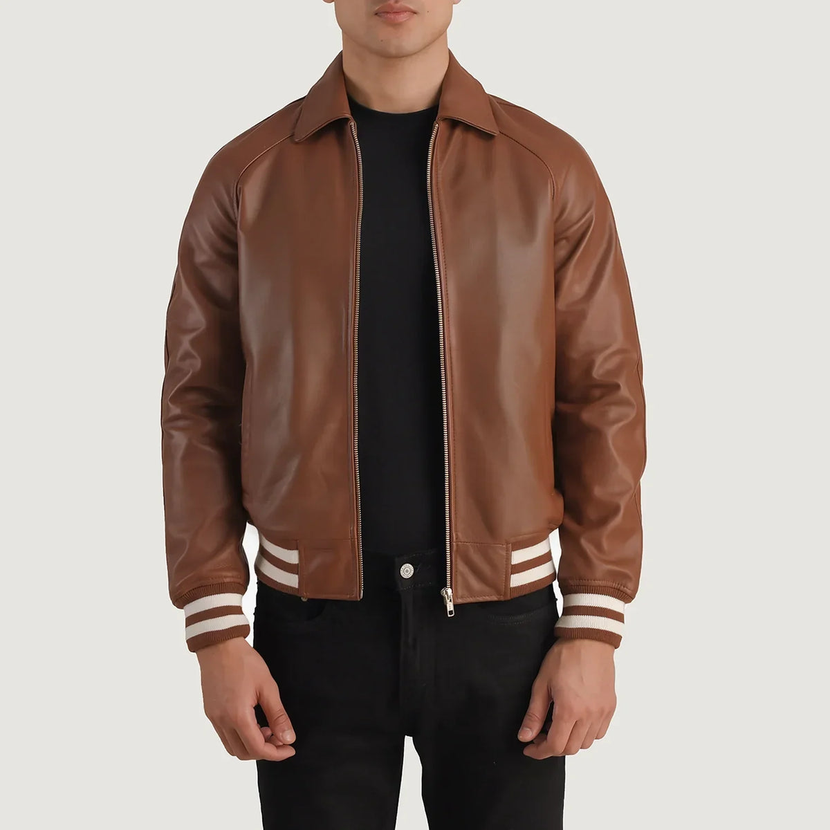 Walton Varsity 真皮夹克 男士 – alternate product view 1