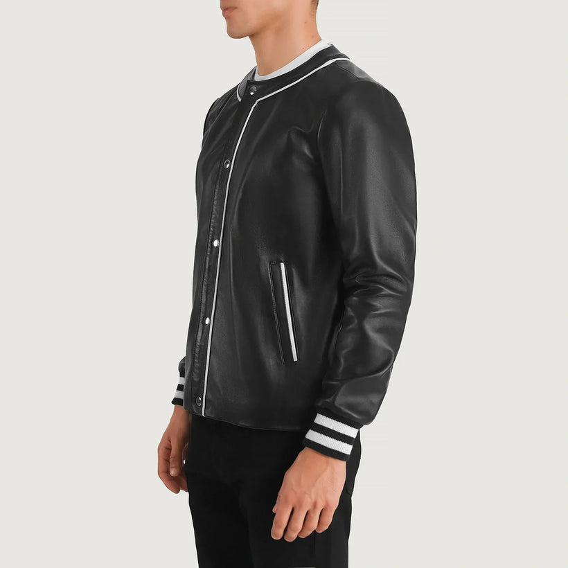 Willis Varsity 真皮夹克 男士